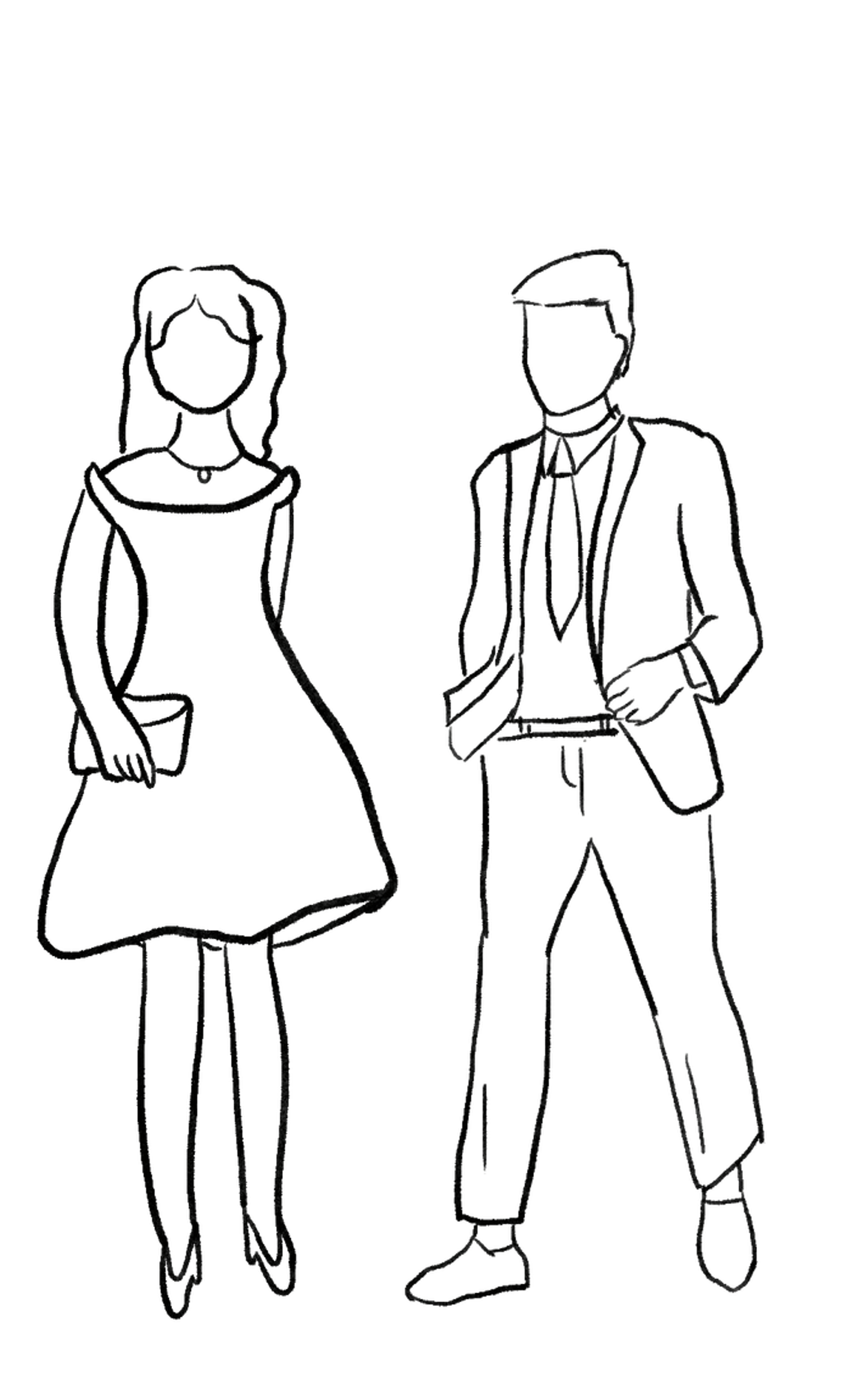 Formal attire illustration