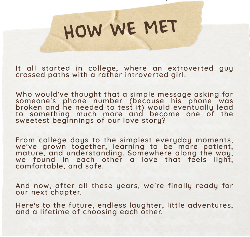 How We Met letter